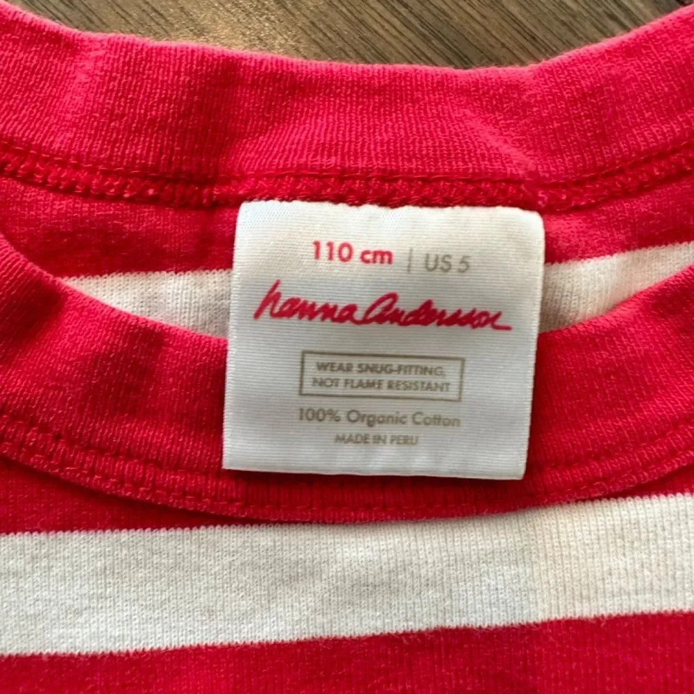 Kid’s Hanna Andersson Red & White Striped Christmas Pajama Top - Size 5 - EUC